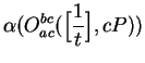 $\displaystyle \alpha(O_{ac}^{bc}(\Big[{1\over t}\Big],cP))$