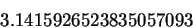 \begin{displaymath}
3.1415926523835057093
\end{displaymath}