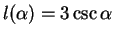 $l(\alpha)=3\csc \alpha$