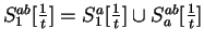 $S_1^{ab}[{1\over t}] = S_1^a[{1\over t}] \cup S_a^{ab}[{1\over t}]$