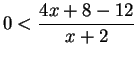 $\displaystyle 0 < \frac{4x + 8 -12}{x+2}$