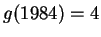 $g(1984) = 4$