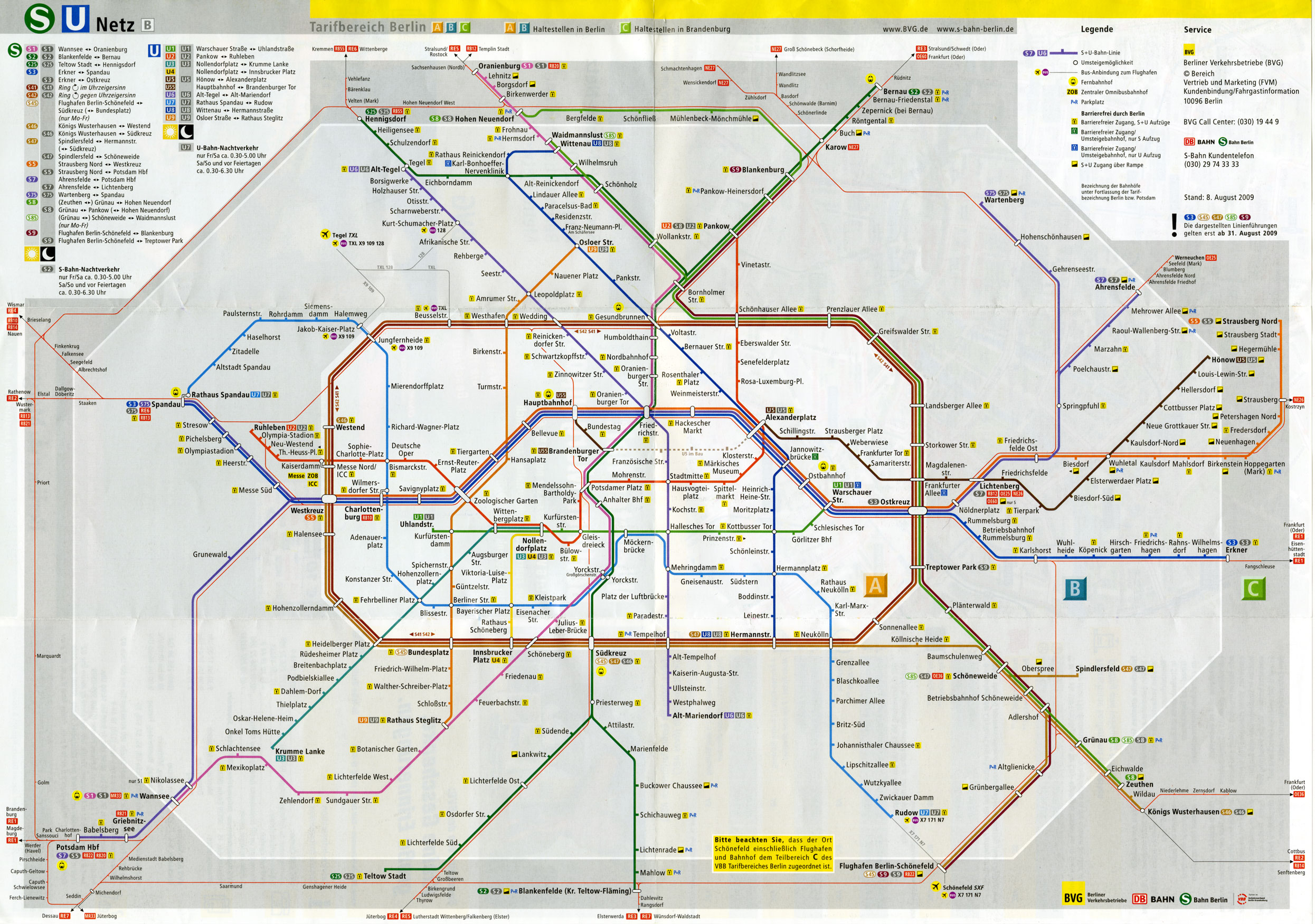 Berlin U Bahn Zone Map