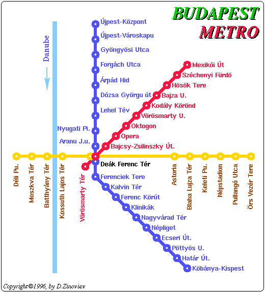 Схема будапештского метро