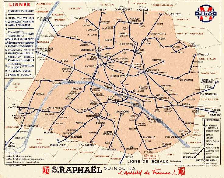 Paris in 1940 (an alternative scan of the map above; scan a gift of Bernard 