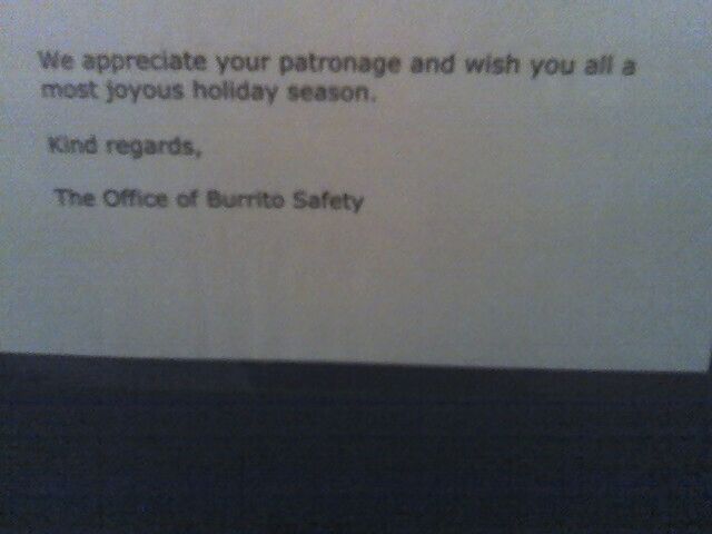 Burrito Safety?