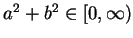 $a^2+b^2\in[0,\infty)$