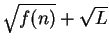 $\sqrt{f(n)} + \sqrt{L}$